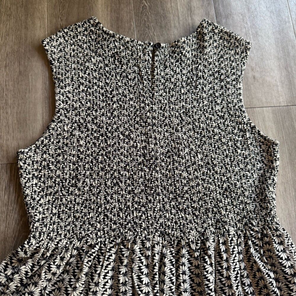 Treasure & Bond Boho Smocked Stretch Sz L Midi Dress Coastal Cottagecore Modest - Picture 12 of 16